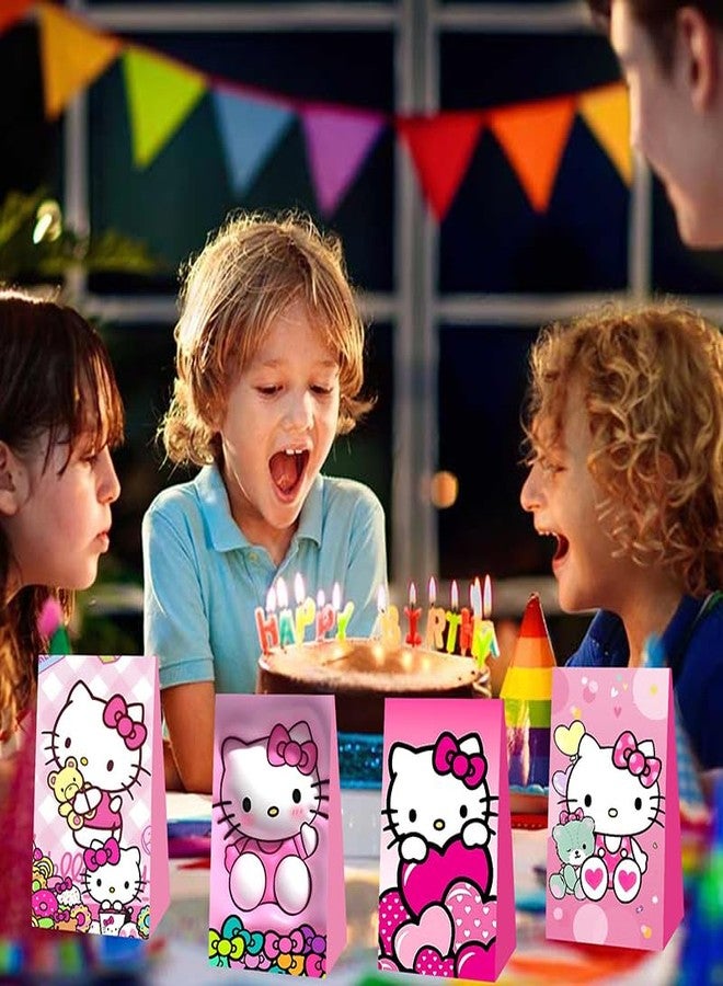 BNFUO 12pcs Kitty Birthday Party Gift Bags Goodie Bags,Kitty Party Supplies for Kids Birthday Decorations - Image 4